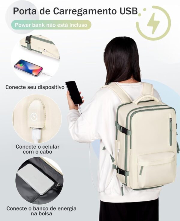 71iFvg4i0JL._AC_SL1500_.jpg Mochila Executiva de Viagem Grande 40L Impermeável com Porta USB, Mochila Compartimento para Notebook, Mochila Feminina/Masculina Reforçada para Trabalho e viagem – VANOVA