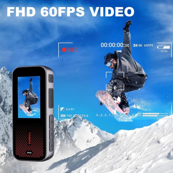 Câmera de ação com tela de duas cores, câmera à prova d'água adequada para câmeras de capacete de motocicleta de viagem, equipada com cartão de 32 GB, 2 baterias e vários kits de instalação