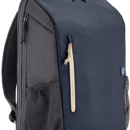 Mochila HP Travel - para Notebook de até 15,6 Polegadas, Multi-compartimentos, Expansível até 21L, com Alças Acolchoadas, Exterior Feito de Materiais Reciclados, Azul (6B8U7AA)