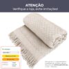 Decolab Manta para Sofá em Algodão com Franjas Artesanais | Cobertor Decorativo para Sofa, Poltrona e Cama | Estilo Boho Chic (Branca-Cru)