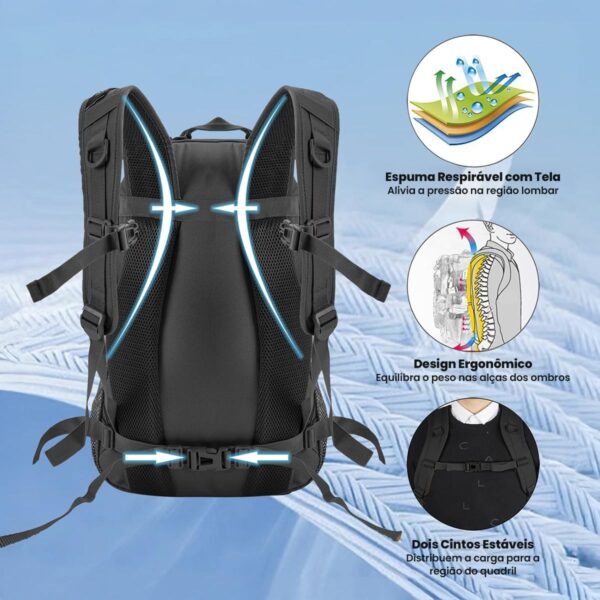 30L Mochila Masculina Resistente à Água Impermeável, Leve e Espaçosa para Acampamento, Trekking e Aventuras Outdoor