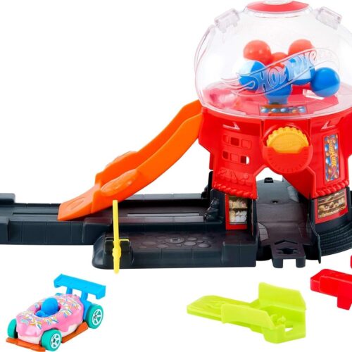 71neJlPGbL._AC_SL1500_.jpg Hot Wheels City Pista de Brinquedo Loja de doces para crianças a partir de 3 anos