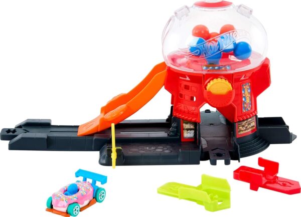 71neJlPGbL._AC_SL1500_.jpg Hot Wheels City Pista de Brinquedo Loja de doces para crianças a partir de 3 anos