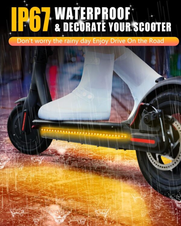 71oUdiDYsTL._AC_SL1500_.jpg Keiurot Luzes Led Para Patinete Noturno, Faixa De Luz Amarela/Âmbar, Modo Piscante 5 V, Acessórios Elétricos Skate, 2 Em 1