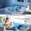Câmera de Segurança Wi-Fi Interna, Câmera Inteligente com Rotação 360°, 2MP Full HD, Visão Noturna Colorida, Detecção de Movimento Humano, Áudio Bidirecional, Seguimento Automático