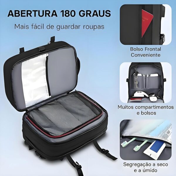 71qcGrqsxL._AC_SL1200_.jpg Romantic Crown Mochila de Viagem Expansivel Masculina Feminina, Mochila Para Notebook Executiva Impermeável Reforçada Cabo USB, Trabalho, Escola, Viagens