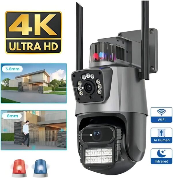JL PROTEC Câmera de Segurança,Wifi 1080p 360° Full Hd Prova D'áGua Infravermelho Ip Wifi Ipsky2 Lente Dupla 6mp