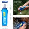 TRIWONDER Mochila De Hidratação Para Corrida, 12L, Colete Trilha, Esportiva Ao Ar Livre, Água Maratona, Ciclismo, Caminhada (【12L】 Azul E Preto - Com 2 Garrafas Macias, M/G 35,4-40,2")