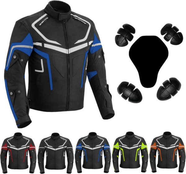 Jaqueta masculina impermeável CE blindada para motociclistas, jaqueta têxtil Cordura
