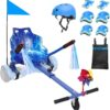 Acessório de assento Hoverboard Kart para todas as idades | Acessórios para Hoverboard compatíveis com scooter de 16,5" 20,5" 20,5" 25,4" | Comprimento da armação ajustável | Azul