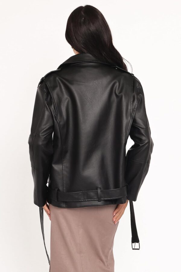 Jaqueta Parsons Oversized Faux Leather Moto Jacket Petal & Pupfeminino
