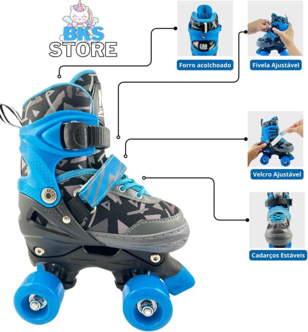 DM Toys Patins Roller Ajustável, Patins Infantil 4 Rodas, Patins Adulto, Patins Infantil, Patins Infantil Menina, Patins 4 Rodas, Patins Infantil Menino