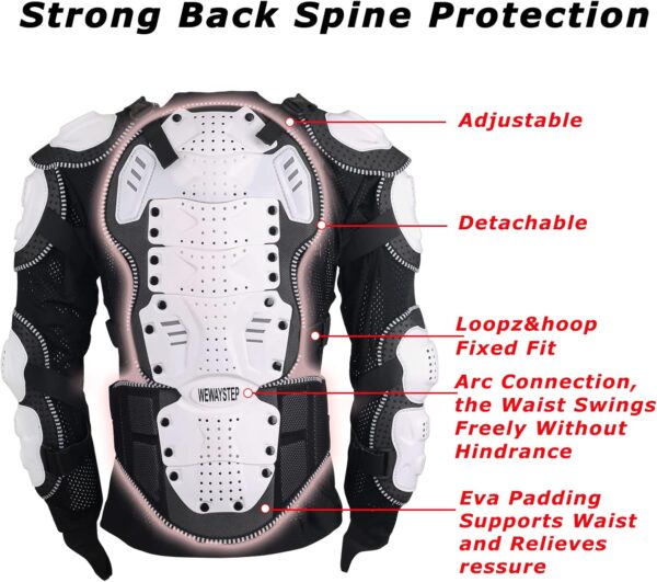 Jaqueta protetora de motocicleta, armadura de corpo inteiro, proteção da coluna do peito, equipamento de bicicleta suja para homens motocross MTB Racing