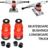 71vsTK1pF6L._AC_SL1500_.jpg Bushing de Skateboard Kit Reconstrução Truck Longboard com Cups Pivô e Arruelas para 2 Trucks