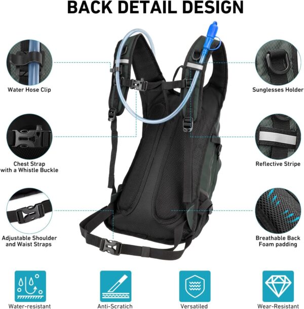 Mochila De Hidratação 20L Com Reservatório Água 2L, Grande Para Caminhadas, Ideal Homens E Mulheres, Isolamento Leve Ciclismo, Corrida, Esqui, Trekking Camping
