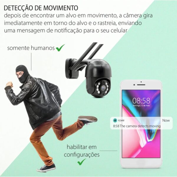 71wZmFo50yL._AC_SL1500_.jpg Câmera De Segurança Wi-fi Externa À Prova D'água Full Hd Gira 360 Bivolt (PRETA)