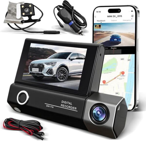 71whg44RKL._AC_SL1500_.jpg Camera Veicular Dashcam 1080 HD Acessorios para Carro Camera para Carro Veicular Segurança