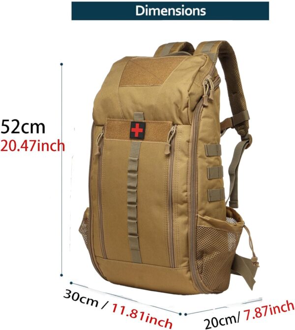 THURAM Mochila Tática Impermeável Médica Mochila De Primeiros Socorros De Nylon De 40L Para Caminhadas Trekking Caça Pesca Camping E Esportes Ao Ar Livre