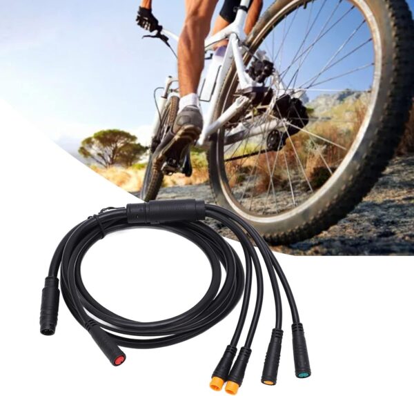 71xD6QZEIKL._AC_SL1500_.jpg Fio De Cabo De Extensão à Prova D'água De Linha De Conversão,Cabo De Bicicleta Elétrica De 1 A 5, Conectores De Cabo De Bateria De Lítio De Borracha Plástica Controlador De Freio De Lâmpada Acelerado