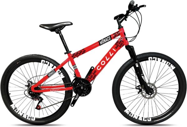 71yThLJrEL._AC_SL1500_.jpg Colli Bike, Bicicleta Monaco, Aro 26, Freios a Disco, 21 Velocidades, Alavanca Rapid Fire 3/7V, Pedivela Triplo Aço, Selim Veloce PU C/Carrinho, Guidão Downhill