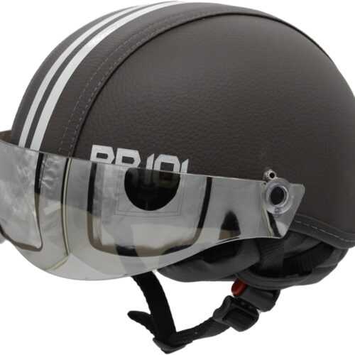 Capacete Coquinho Scooter Elétrica Bike Skate Patinete BR 101 Premium Viseira Silver