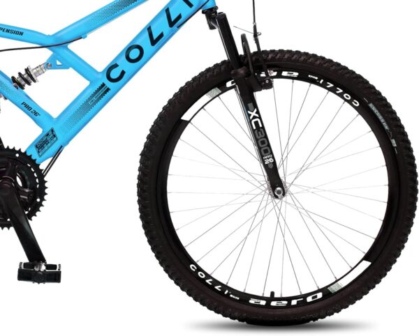 71ztORFm6JL._AC_SL1500_.jpg Colli Bike, Bicicleta GPS 148 Dupla Suspensão e Freios V-Brake, Aro 26 Aero, 36 Raias, 21 Marchas