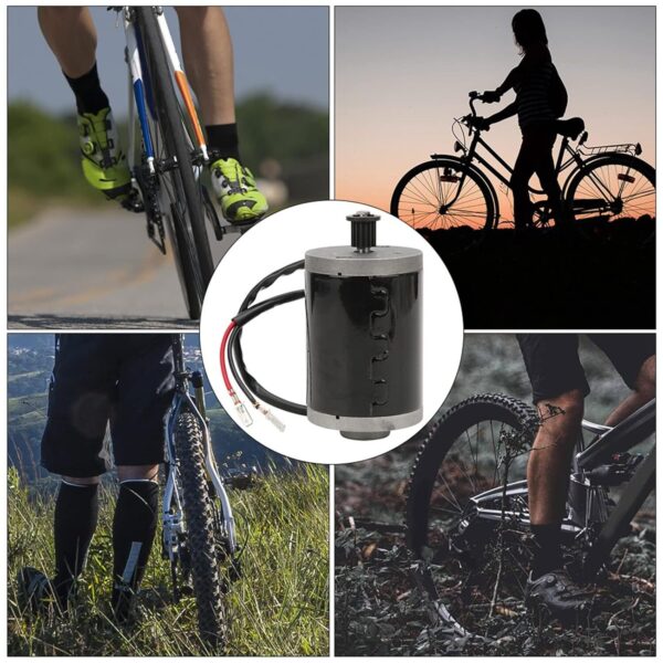 81-OO5blOIL._SL1500_.jpg KIMISS Motor de Escova Elétrica ZY6812 24V 150W Com Polia de Metal para Bicicletas Elétricas e Scooters - Roda Dentada de Corrente DC, Design Compacto, Desempenho Estável