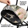 Conjunto de capa de assento e encosto de rollator – Acessórios removíveis e laváveis para idosos – Acessório de andador elegante para idosos – Padrões ajustáveis