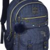 Mochila Feminina Jeans Rebecca Bonbon Grande 47x35x20 Escolar Passeio Reforçada
