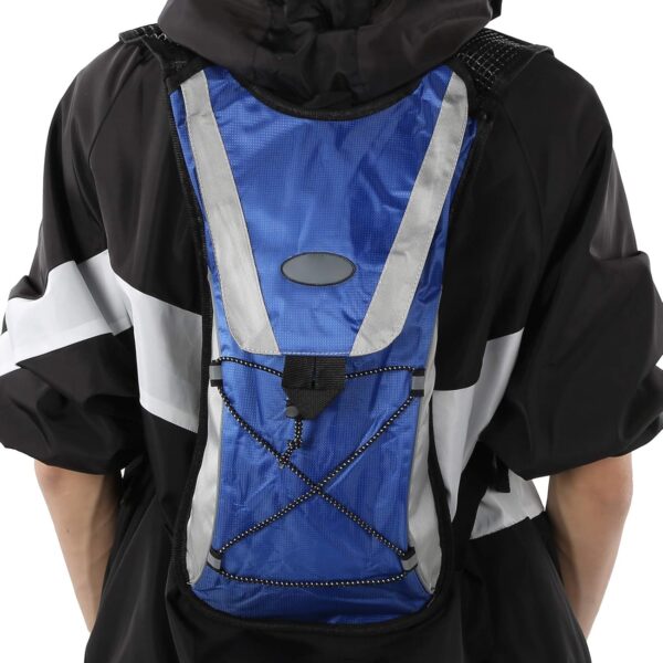 812pCzCQjwL._AC_SL1500_.jpg Mochila para Ciclismo, Mochila para Bicicleta Mochila para Corrida Com Design de Grade Tecido Não Tecido Azul 2L + Bolsa de Hidratação Esportiva Portátil de Poliéster para