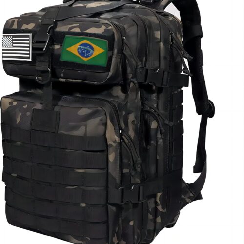 812tPenyoiL._AC_SL1500_.jpg THURAM Mochila Tática 50L, Sistema MOLLE, Grande Capacidade para Trilhas, Acampamentos, Caça e Aventura - Mochila Resistente para 3 Dias de Emergência e Atividades ao Ar Livre