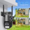 Câmera de Segurança, Wifi 1080p 360° Full Hd Ip Prova D'áGua Infravermelho Ao Ar Livre Hd VisãO Noturna Pode DiáLogo HC0T257