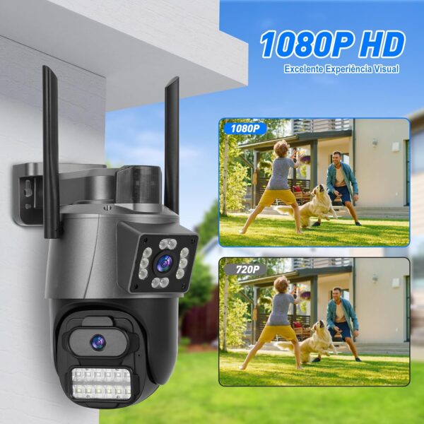 Câmera de Segurança, Wifi 1080p 360° Full Hd Ip Prova D'áGua Infravermelho Ao Ar Livre Hd VisãO Noturna Pode DiáLogo HC0T257