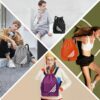8139FmyMD-L._AC_SL1500_.jpg Mochila Esportiva com Cordão, Separação seca e húmida, Mochila de grande capacidade para viagens de lazer, Bolsos Laterais em Malha, Preto com Listras