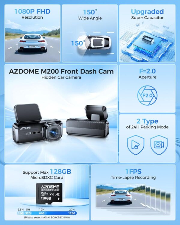 8139qQAZheL._AC_SL1500_.jpg AZDOME Mini câmera veicular M200 1080P para carros