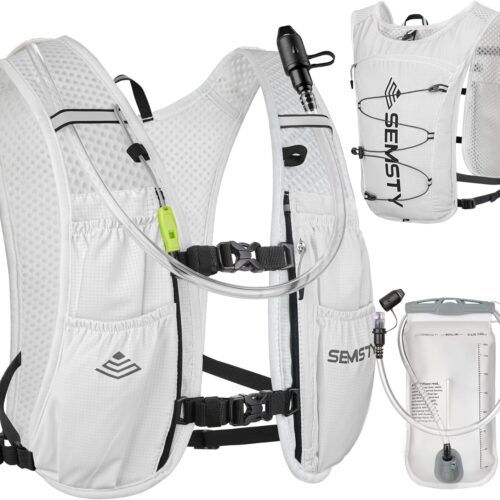 Colete de hidratação de corrida 5L, pacote de colete de corrida com bexiga de água de 1,5 L, mochila de água leve para caminhadas, corrida, ciclismo