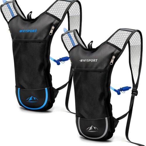 815nc4OryLL._AC_SL1500_.jpg TNYSPORT Mochila De Hidratação Com 2 Unidades E Reservatório Litros, Leve Respirável Para Água 3 Bolsos Alças Reforçadas (Azul Cinza Claro)