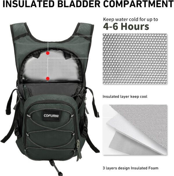 Mochila De Hidratação 20L Com Reservatório Água 2L, Grande Para Caminhadas, Ideal Homens E Mulheres, Isolamento Leve Ciclismo, Corrida, Esqui, Trekking Camping