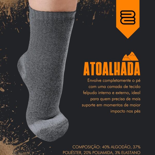 Kit 3 Pares Meias Selene Trilha Caminhada Atoalhada Trekking Coolmax Bota Coturno Adulto
