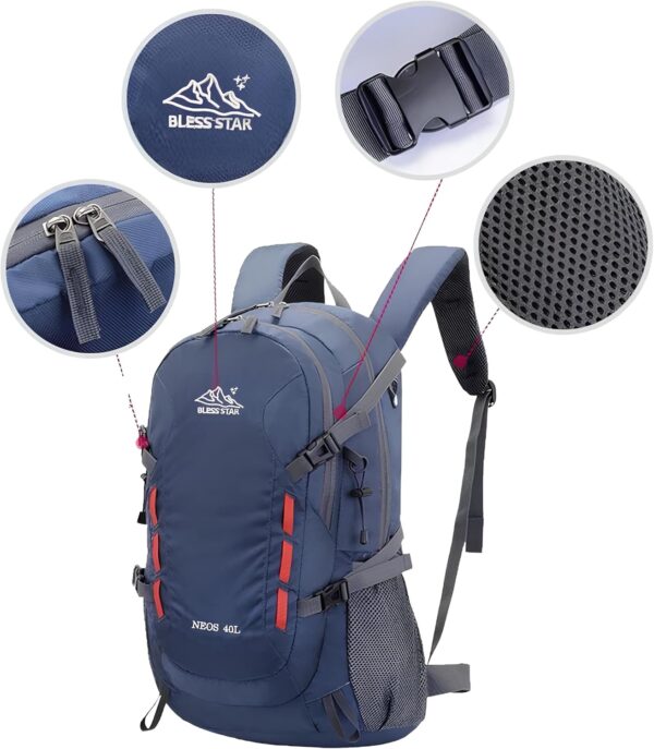 81CIQ9XlBL._AC_SL1500_.jpg Mochila Viagem Caminhada Trekking Acampamento Resistente Masculina Feminina 40L (Azul)