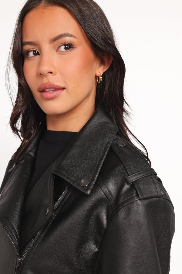 Jaqueta Parsons Oversized Faux Leather Moto Jacket Petal & Pupfeminino