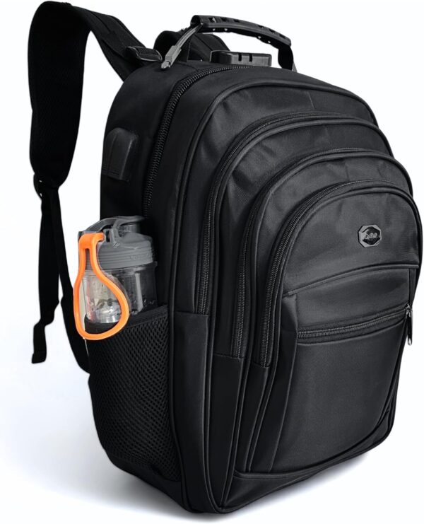 81Dn4K2TlUL._AC_SL1500_.jpg Mochila Grande E Reforçada Impermeável Para Notebook Antifurto Bolsa Executiva Masculina Feminina Trabalho Viagem Escolar Faculdade Cabo De Aço Saída Usb Saída Fone De Ouvido