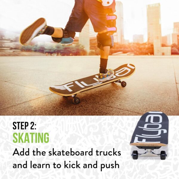81Dwlkk2hdL._AC_SL1500_.jpg Flybar 3 em 1 Aprenda a patinar – Skate completo para iniciantes, prancha de equilíbrio, acessórios de skate, aprenda truques de skate de forma rápida e fácil, óleos, backflips, durável, meninos,