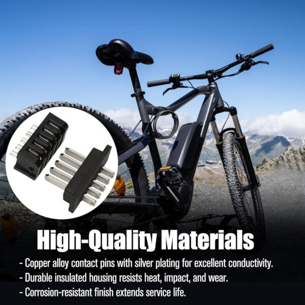81Hh4eL5gEL._AC_SL1500_.jpg Conector de descarga de energia de bateria de bicicleta elétrica – compatível com o par de conectores Hailong de 5 pinos macho e fêmea para bateria Ebikes, peças de ciclismo, preto e prata