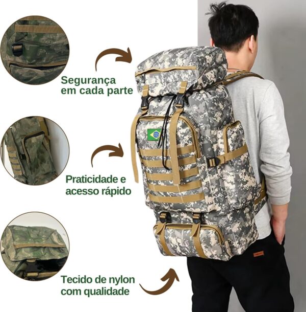 81HtZD8dQCL._AC_SL1500_.jpg Mochila Tática Militar 80L Impermeável Resistente, Cargueira Camping, Pesca, Trilha, Trekking – J’PRIB Masculina e Feminina Unisex