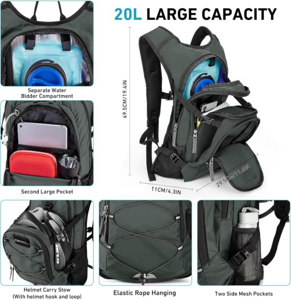 Mochila De Hidratação 20L Com Reservatório Água 2L, Grande Para Caminhadas, Ideal Homens E Mulheres, Isolamento Leve Ciclismo, Corrida, Esqui, Trekking Camping