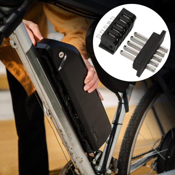 81JB2Ob56uL._AC_SL1500_.jpg Conector de descarga de energia de bateria de bicicleta elétrica – compatível com o par de conectores Hailong de 5 pinos macho e fêmea para bateria Ebikes, peças de ciclismo, preto e prata