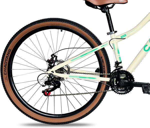 81NXxixK2L._AC_SL1500_.jpg Colli Bike, Viena, Tam. 15,5, Aço Carbono, 21 Velocidades, Aro 29, Freios a Disco, Com Cesto Bege, Selim Marrom, Pneu com Faixa Bege CHAOYANG
