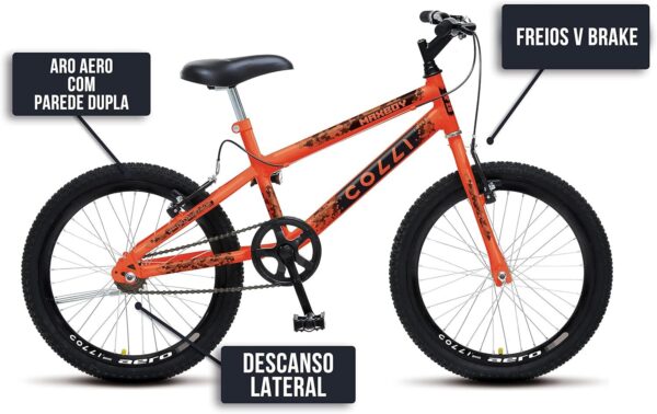 81OZw2l2BhL._AC_SL1500_.jpg Colli Bike, Bicicleta Max Boy, Aro 20 Aero 36 Raias, freios V-Brake Dianteiro e Traseiro, Suporte de guidão Down Hill