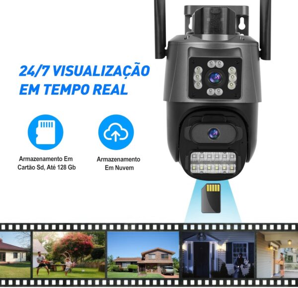 Câmera de Segurança, Wifi 1080p 360° Full Hd Ip Prova D'áGua Infravermelho Ao Ar Livre Hd VisãO Noturna Pode DiáLogo HC0T257